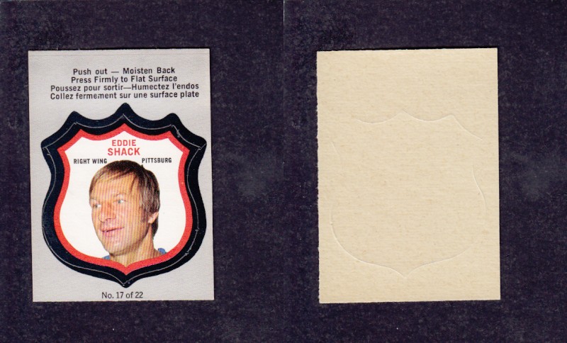 1972-73 O-P-C PLAYER CREST E. SHACK #17 photo 1972-73 O-P-C PLAYER CREST E. SHACK #17 photo