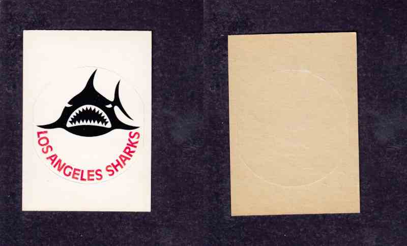1972-73 O-P-C WHA TEAM EMBLEM LOS ANGELES SHARKS photo 1972-73 O-P-C WHA TEAM EMBLEM LOS ANGELES SHARKS photo