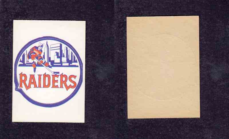 1972-73 O-P-C WHA TEAM EMBLEM NY RAIDERS photo 1972-73 O-P-C WHA TEAM EMBLEM NY RAIDERS photo