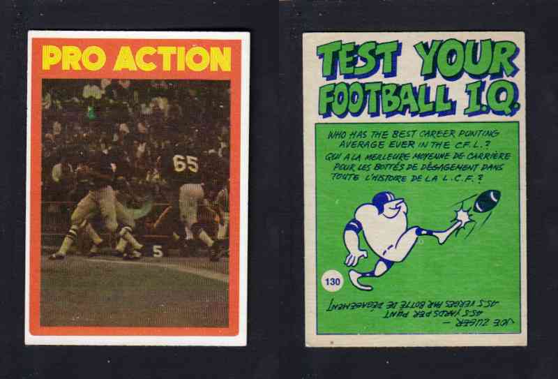 1972 CFL O-PEE-CHEE FOOTBALL CARD #130 PRO ACTION photo 1972 CFL O-PEE-CHEE FOOTBALL CARD #130 PRO ACTION photo
