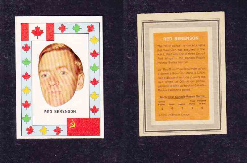 1972-73 O-P-C TEAM CANADA R. BERENSON photo 1972-73 O-P-C TEAM CANADA R. BERENSON photo