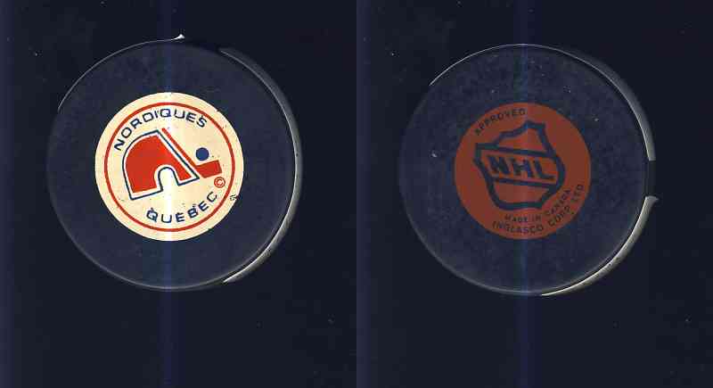 1980-85 VICEROY V4 QUEBEC NORDIQUES GAME PUCK photo 1980-85 VICEROY V4 QUEBEC NORDIQUES GAME PUCK photo