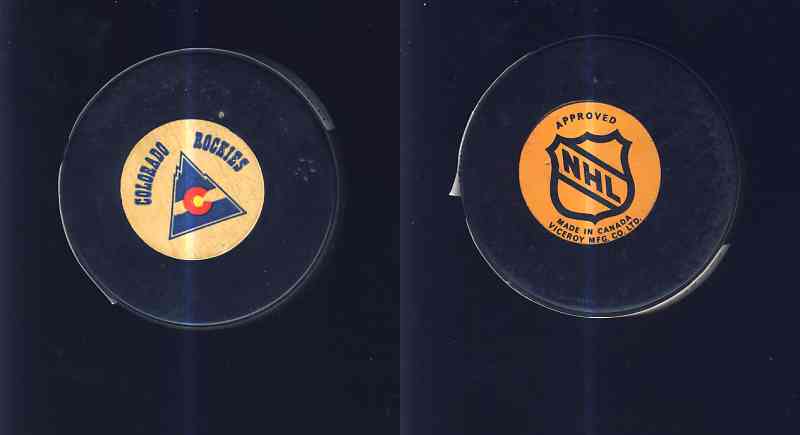 1975-83 NHL VICEROY COLORADO ROCKIES GAME PUCK photo 1975-83 NHL VICEROY COLORADO ROCKIES GAME PUCK photo