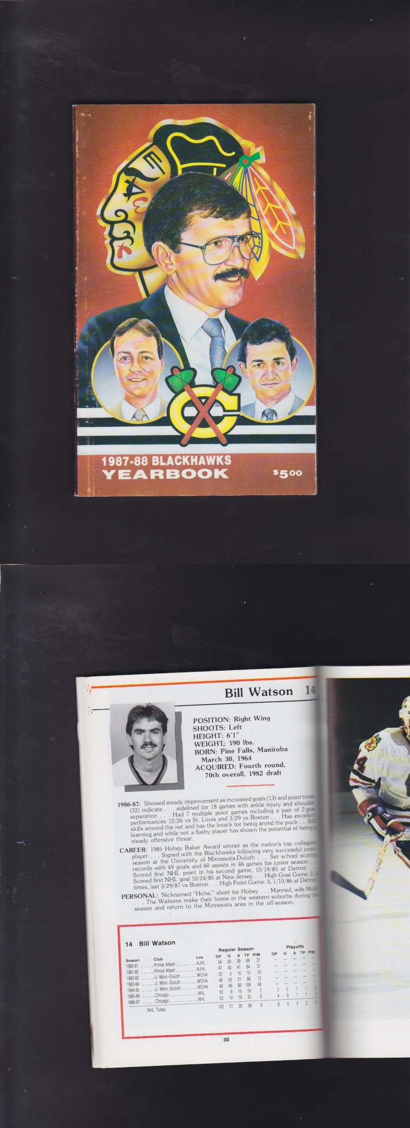 1987-88 CHICAGO BLACKHAWKS YEARBOOK photo 1987-88 CHICAGO BLACKHAWKS YEARBOOK photo