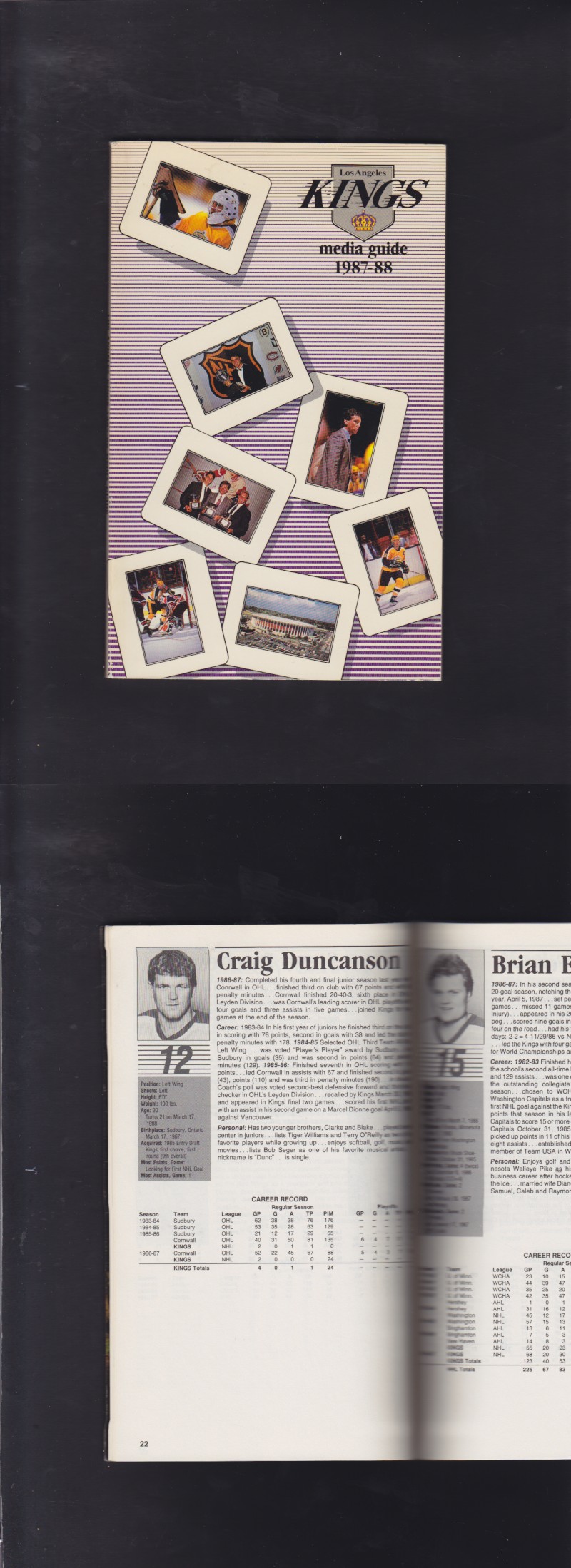 1987-88 LOS ANGELES KINGS YEARBOOK photo