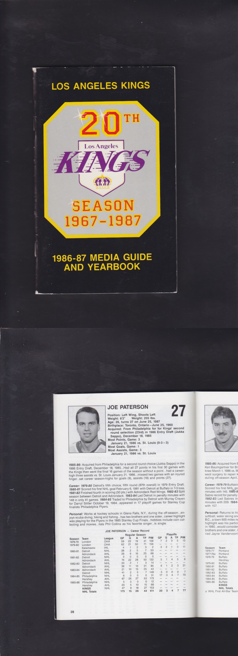 1986-87 LOS ANGELES KINGS YEARBOOK photo