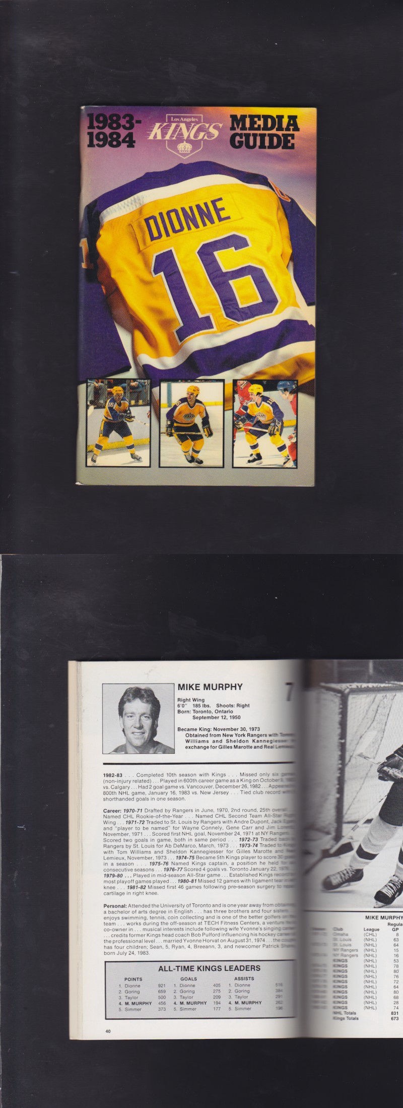 1983-84 LOS ANGELES KINGS YEARBOOK photo