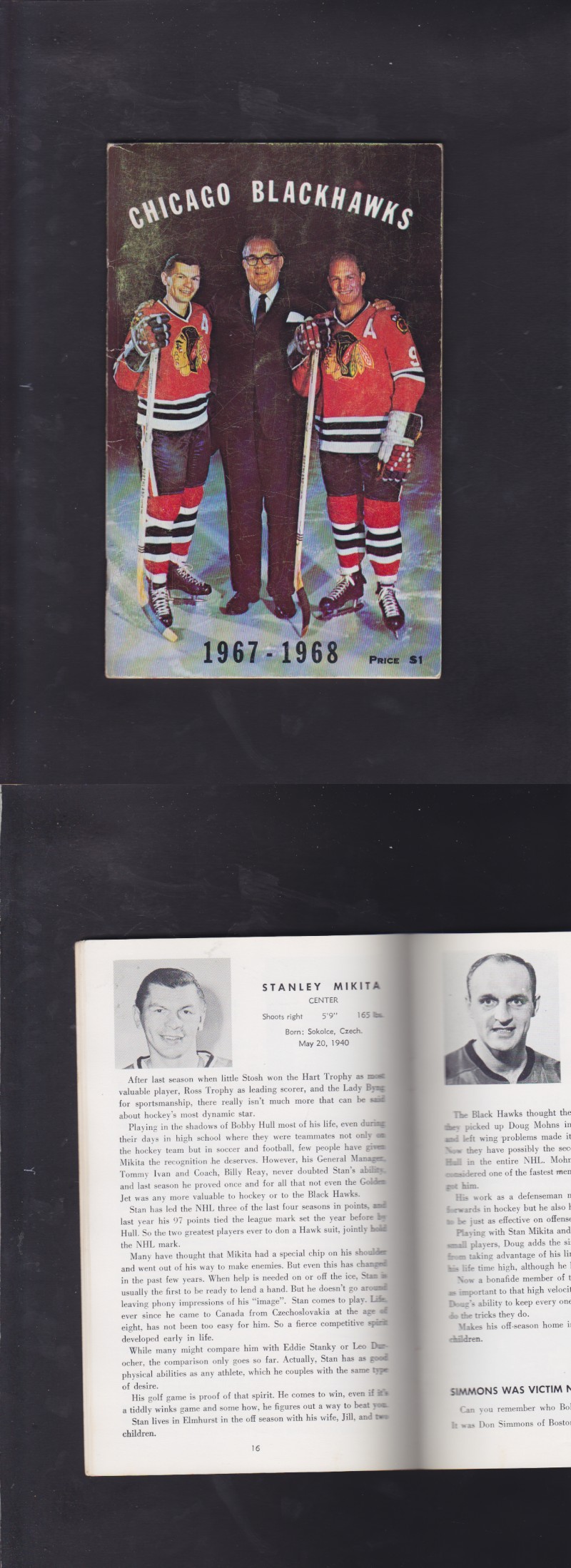 1967-68 CHICAGO BLACKHAWKS YEARBOOK photo