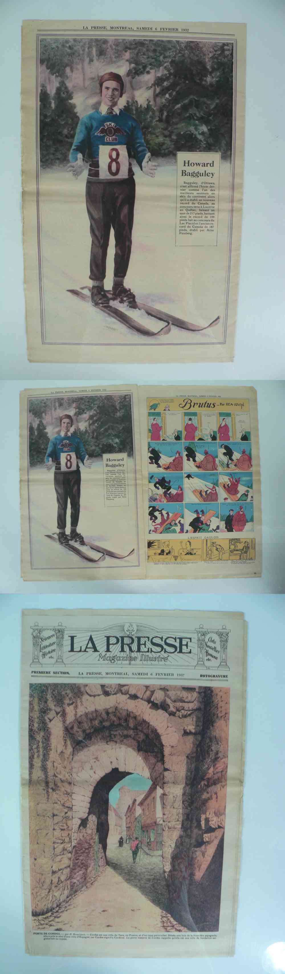 1932 LA PRESSE FULL NEWSPAPER INSIDE PHOTO H. BAGGULEY photo 1932 LA PRESSE FULL NEWSPAPER INSIDE PHOTO H. BAGGULEY photo