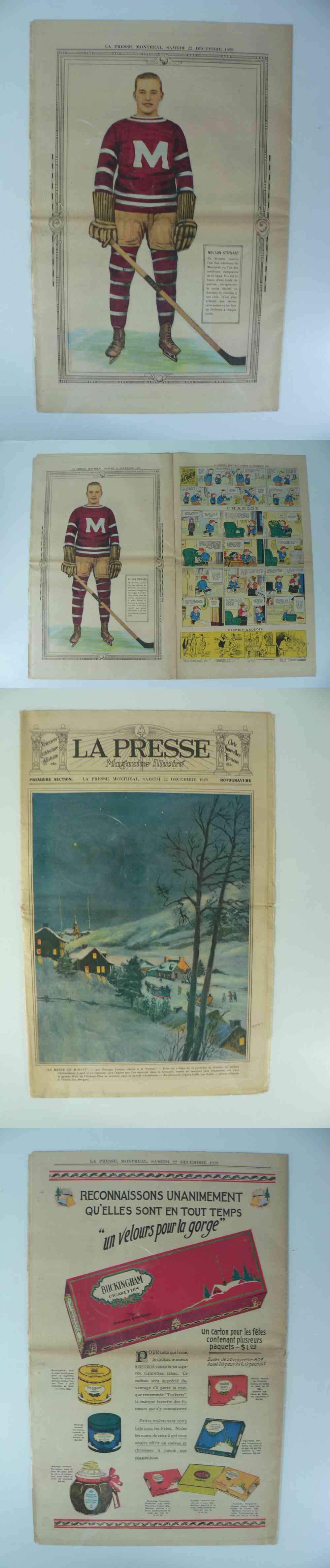 1928 LA PRESSE FULL NEWSPAPER INSIDE PHOTO N. STEWART photo