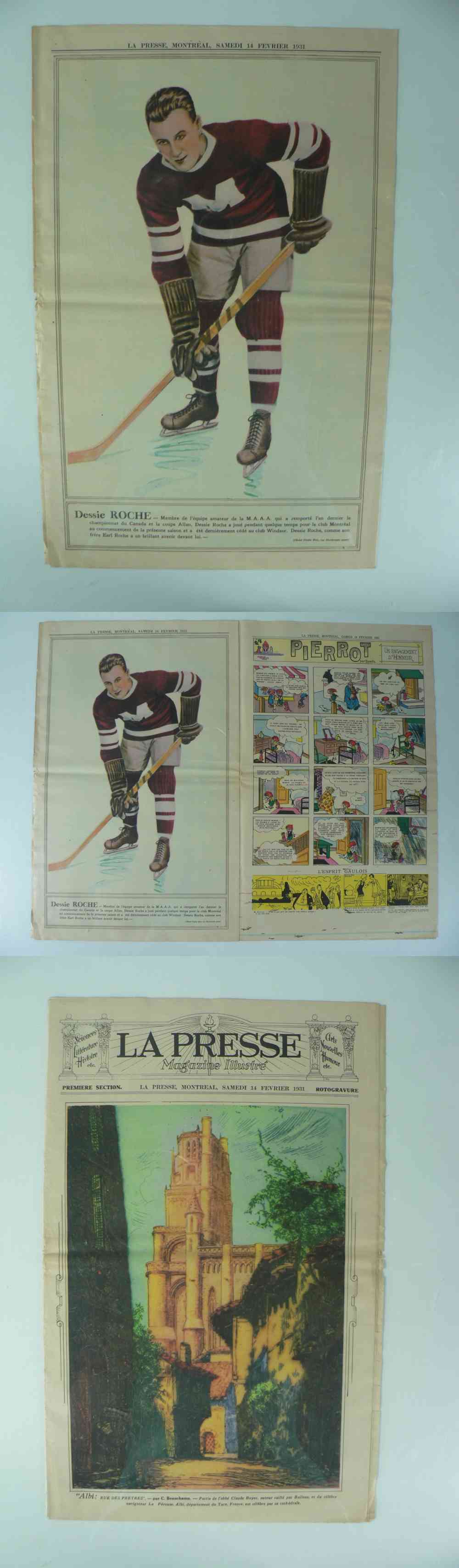 1931 LA PRESSE FULL NEWSPAPER INSIDE PHOTO D. ROCHE photo