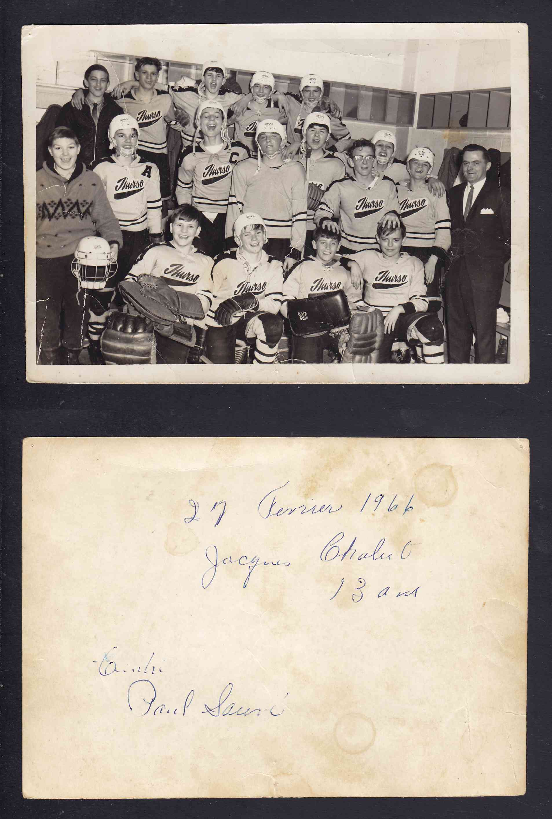 1966 THURSO 13 YEARS OLD GUY LAFLEUR ORIGINAL TEAM PHOTO photo 1966 THURSO 13 YEARS OLD GUY LAFLEUR ORIGINAL TEAM PHOTO photo