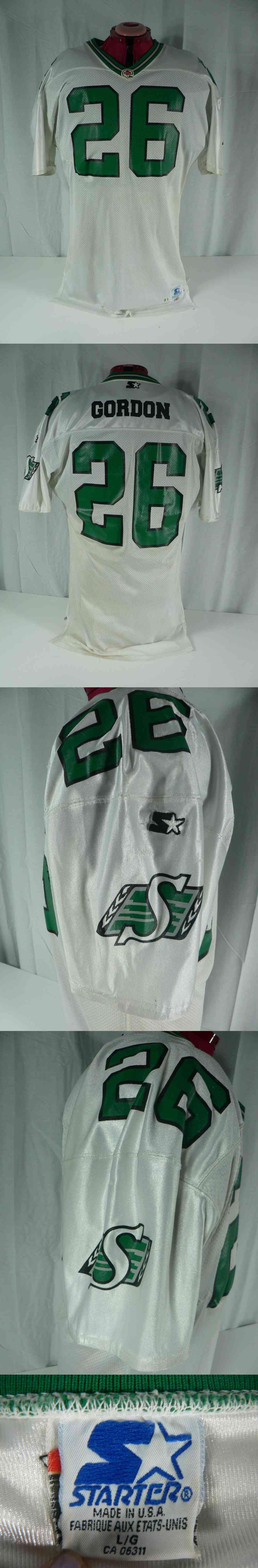 1993 CFL SASKATCHEWAN ROUGHRIDERS GORDON GAME WORN JERSEY photo