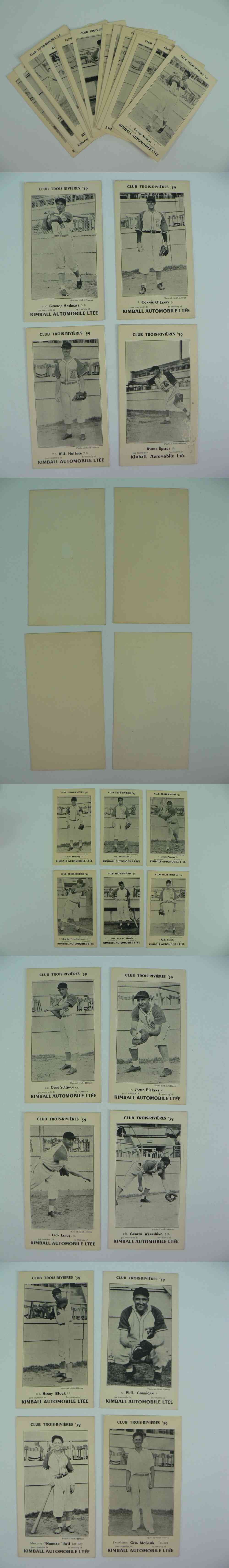 1939 TROIS RIVIERES TEAM POST CARD FULL SET 18/18 photo