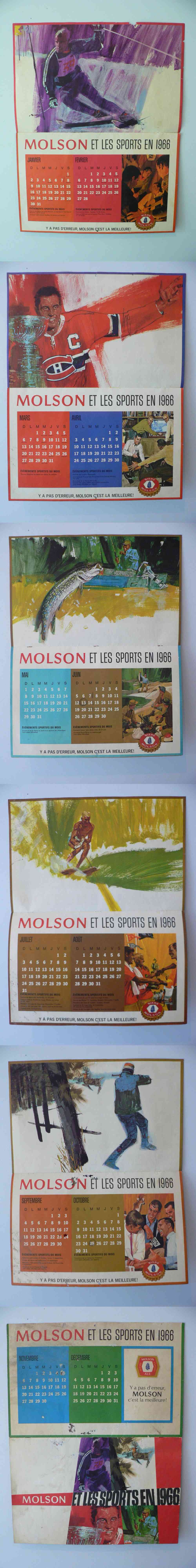 1966-67 MOLSON MONTREAL CANADIENS FULL CALENDAR photo 1966-67 MOLSON MONTREAL CANADIENS FULL CALENDAR photo