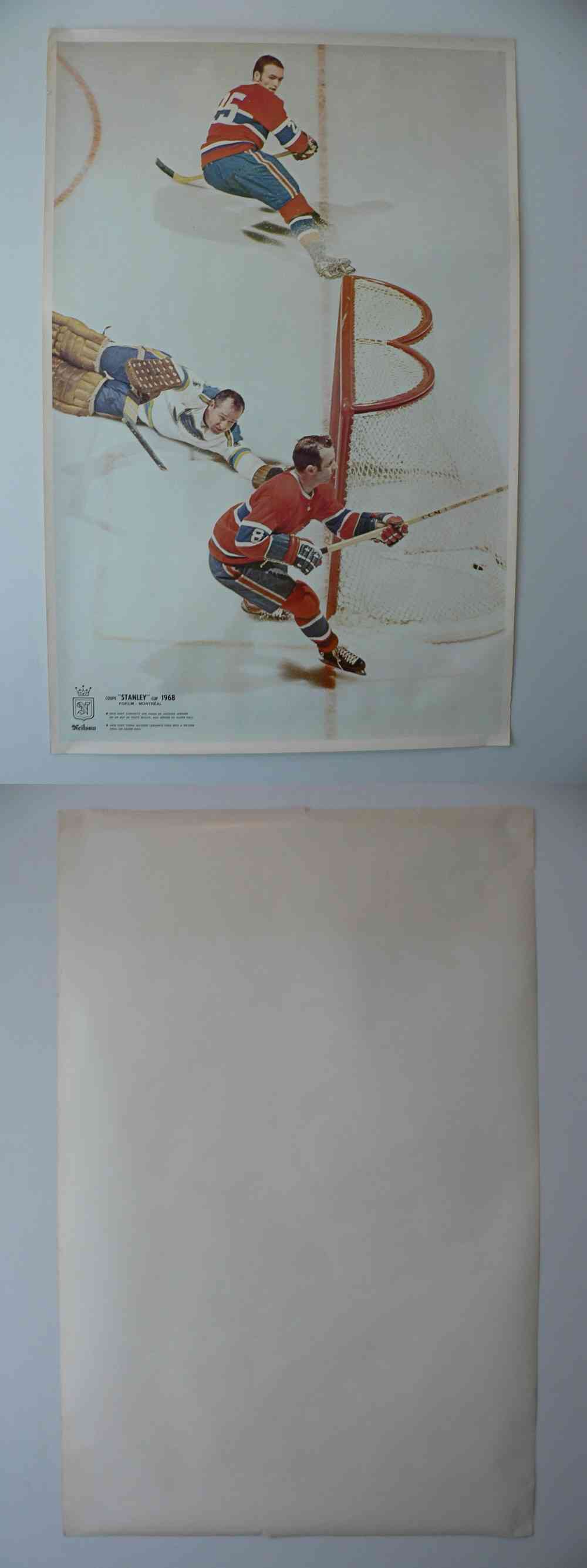 1968 NEILSON'S STANLEY CUP POSTER LEMAIRE/HALL photo 1968 NEILSON'S STANLEY CUP POSTER LEMAIRE/HALL photo