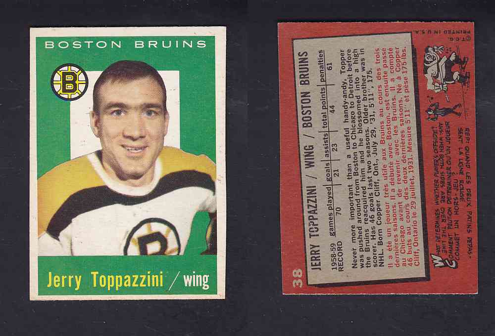 1959-60 TOPPS HOCKEY CARD #38 J. TOPPAZZINI photo 1959-60 TOPPS HOCKEY CARD #38 J. TOPPAZZINI photo