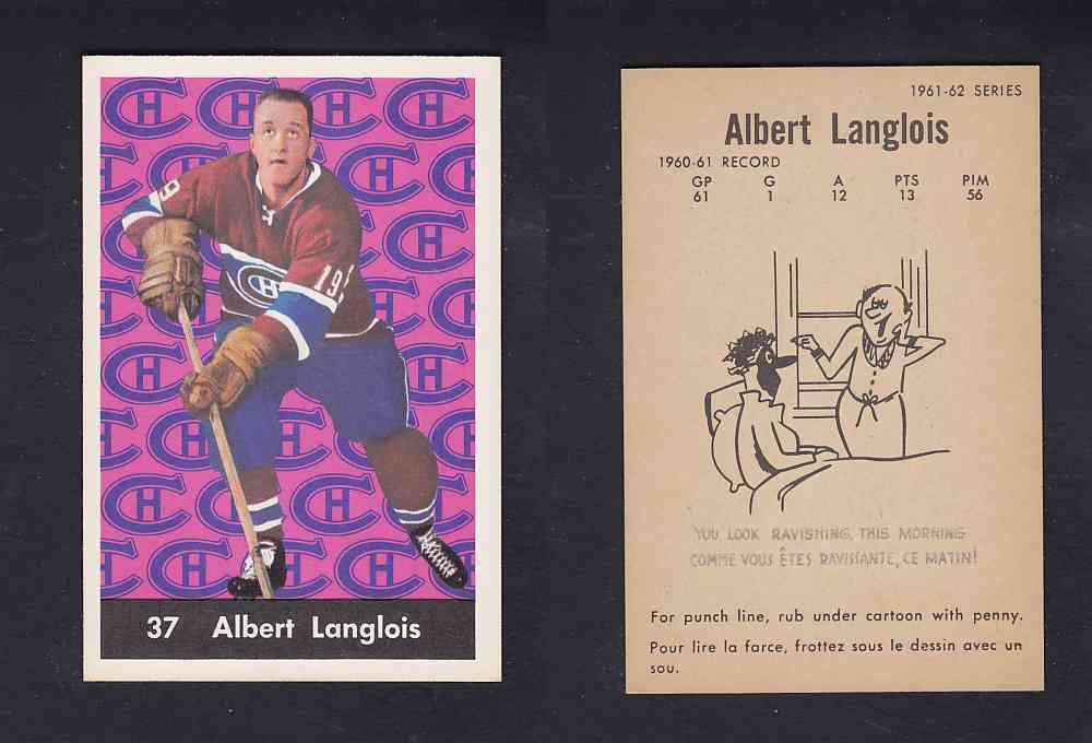1961-62 PARKHURST HOCKEY CARD #37 A. LANGLOIS photo 1961-62 PARKHURST HOCKEY CARD #37 A. LANGLOIS photo