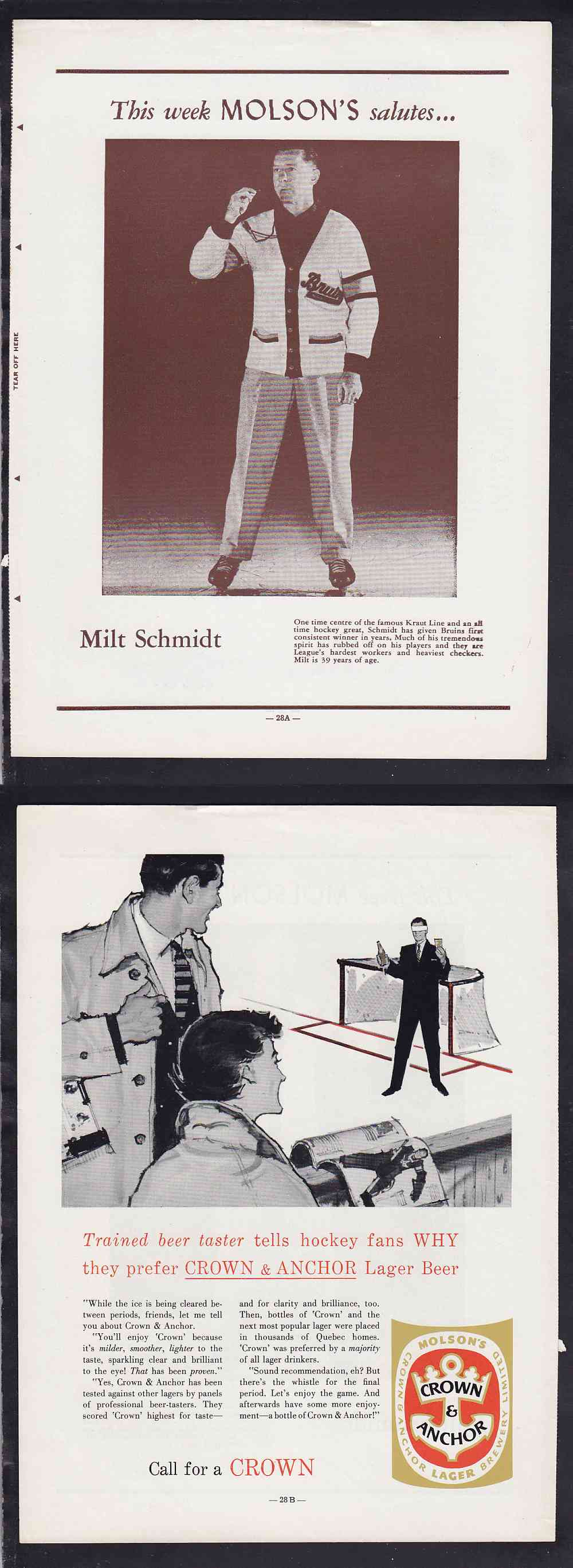 1956-57 MONTREAL CANADIENS FORUM INSERT PHOTO M. SCHMIDT photo 1956-57 MONTREAL CANADIENS FORUM INSERT PHOTO M. SCHMIDT photo