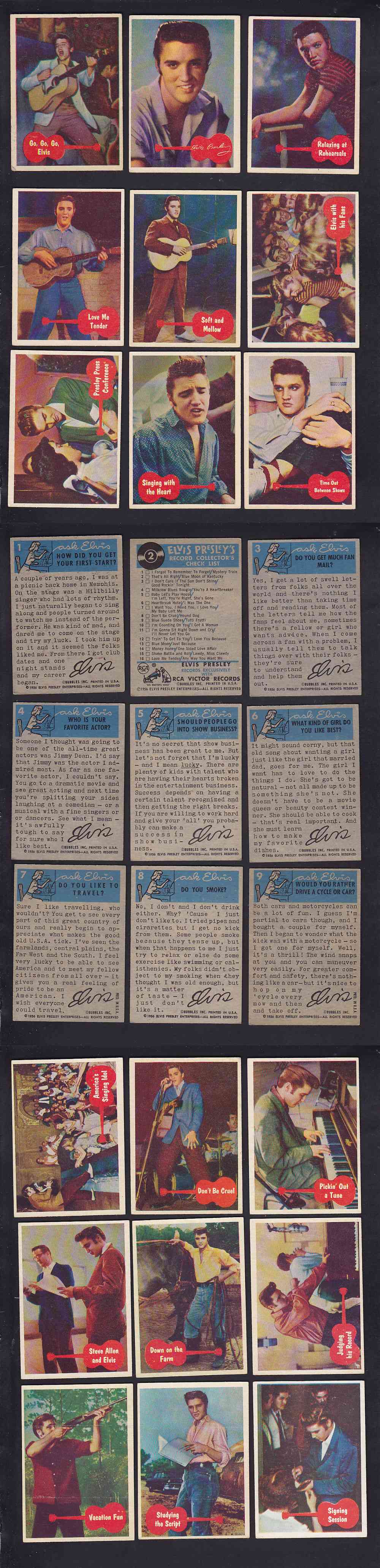 1956 TOPPS ELVIS CARD FULL SET 66/66 photo