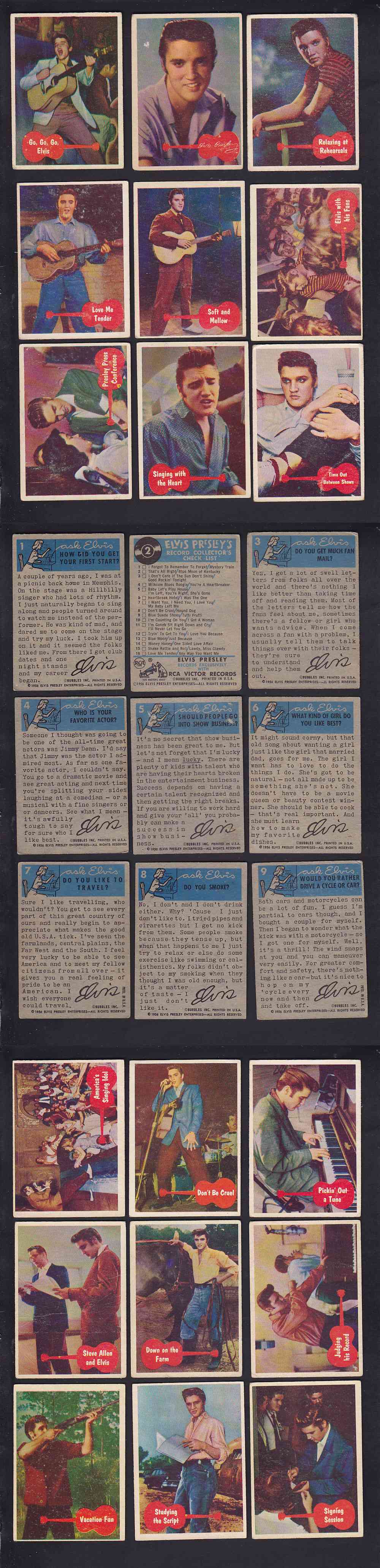 1956 TOPPS ELVIS CARD FULL SET 66/66 photo