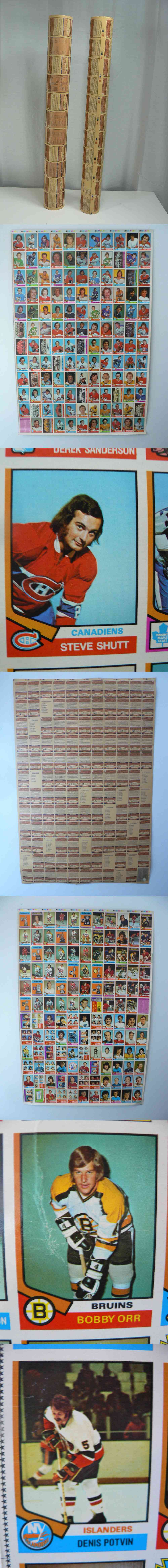 1974-75 O-PEE-CHEE HOCKEY CARD FULL SET UNCUT SHEET 2/3 photo 1974-75 O-PEE-CHEE HOCKEY CARD FULL SET UNCUT SHEET 2/3 photo