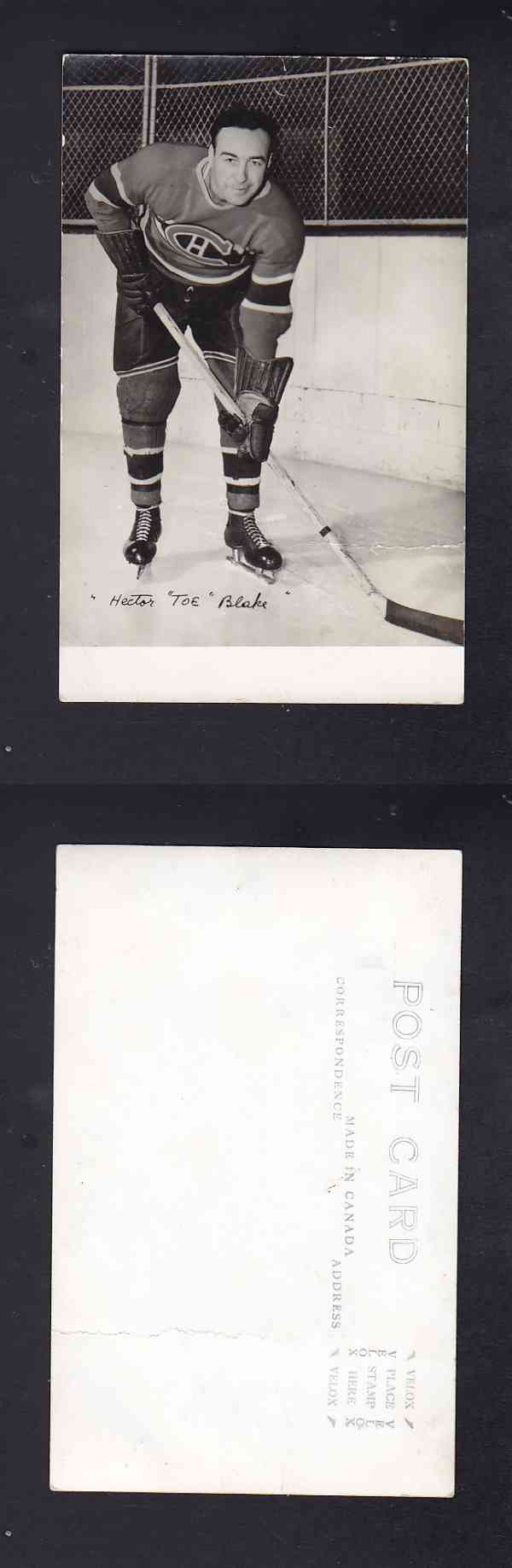 1940'S MONTREAL CANADIENS WHITE PANEL POST CARD T. BLAKE photo 1940'S MONTREAL CANADIENS WHITE PANEL POST CARD T. BLAKE photo