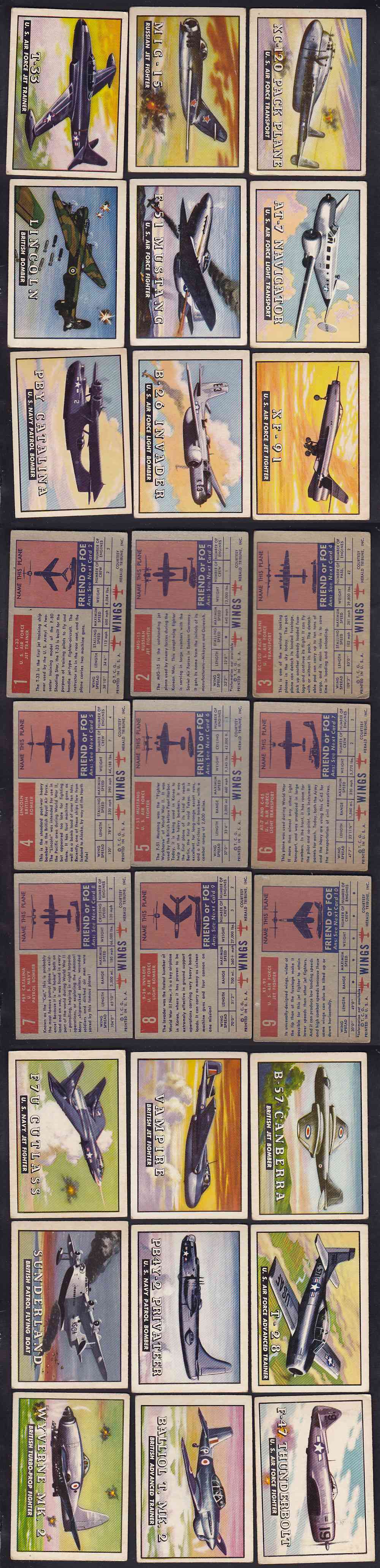 1952 TOPPS WINGS CARD FULL SET 200/200 photo