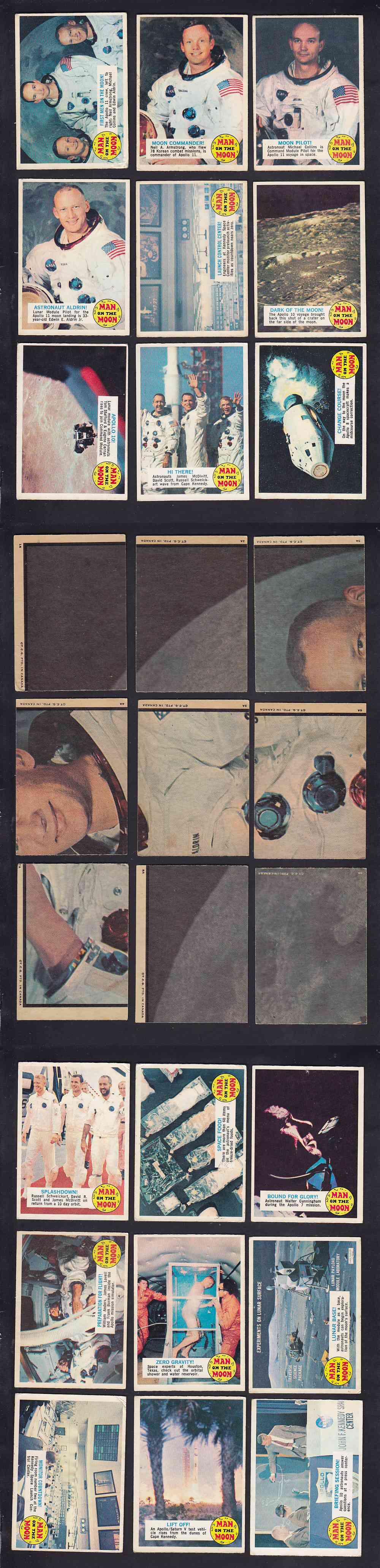 1969 O-PEE-CHEE MAN ON THE MOON CARD FULL SET 99/99 photo