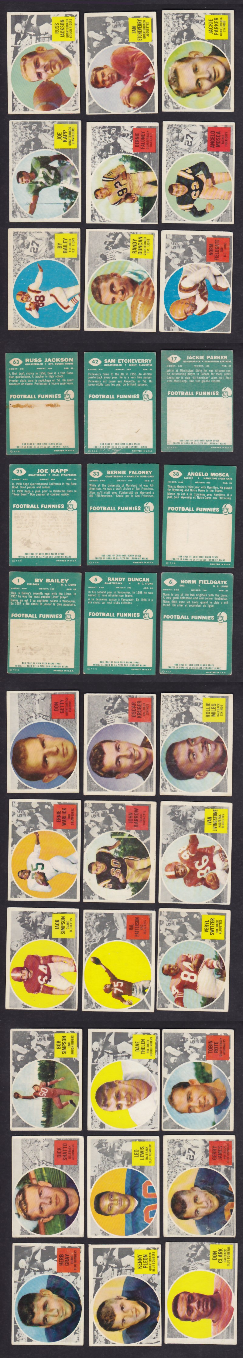 1960 CFL TOPPS  FOOTBALL CARD FULL SET 88/88 photo