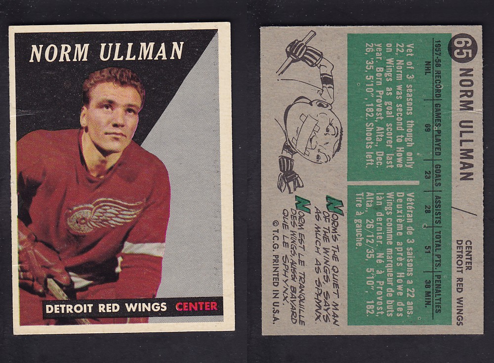 1958-59 TOPPS HOCKEY CARD #65 N. ULLMAN photo 1958-59 TOPPS HOCKEY CARD #65 N. ULLMAN photo