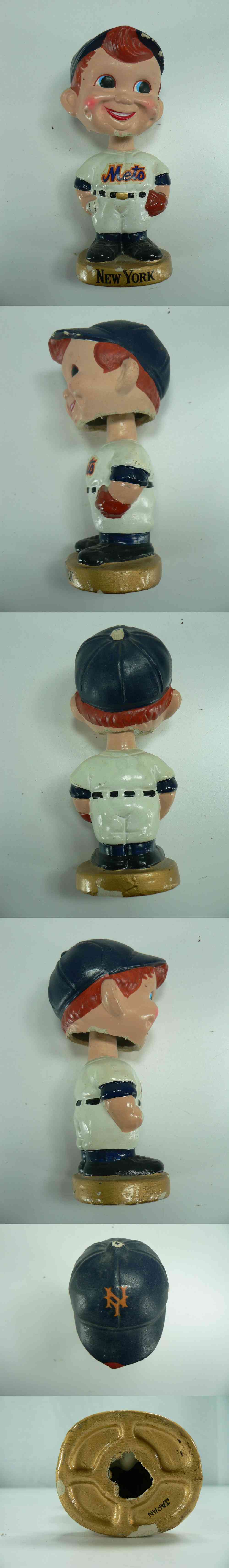 1967 NEW YORK METS BUBBLE HEAD NODDER BUBBLE GOLD BASE photo