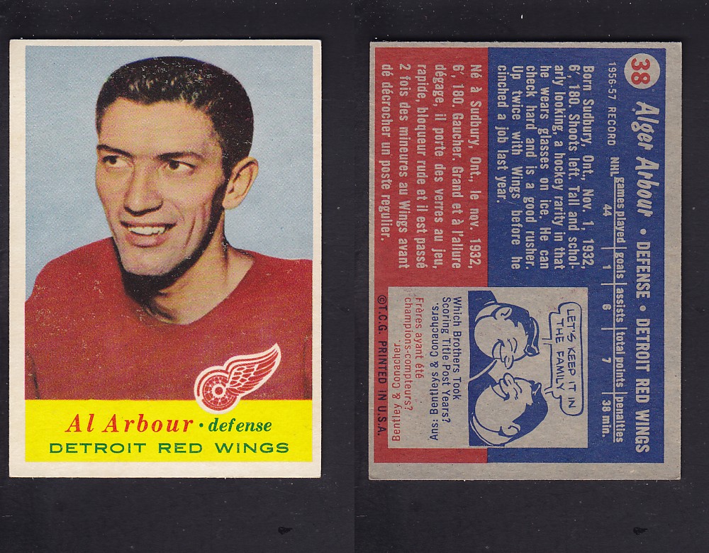 1957-58 TOPPS HOCKEY CARD #38 A. ARBOUR photo 1957-58 TOPPS HOCKEY CARD #38 A. ARBOUR photo