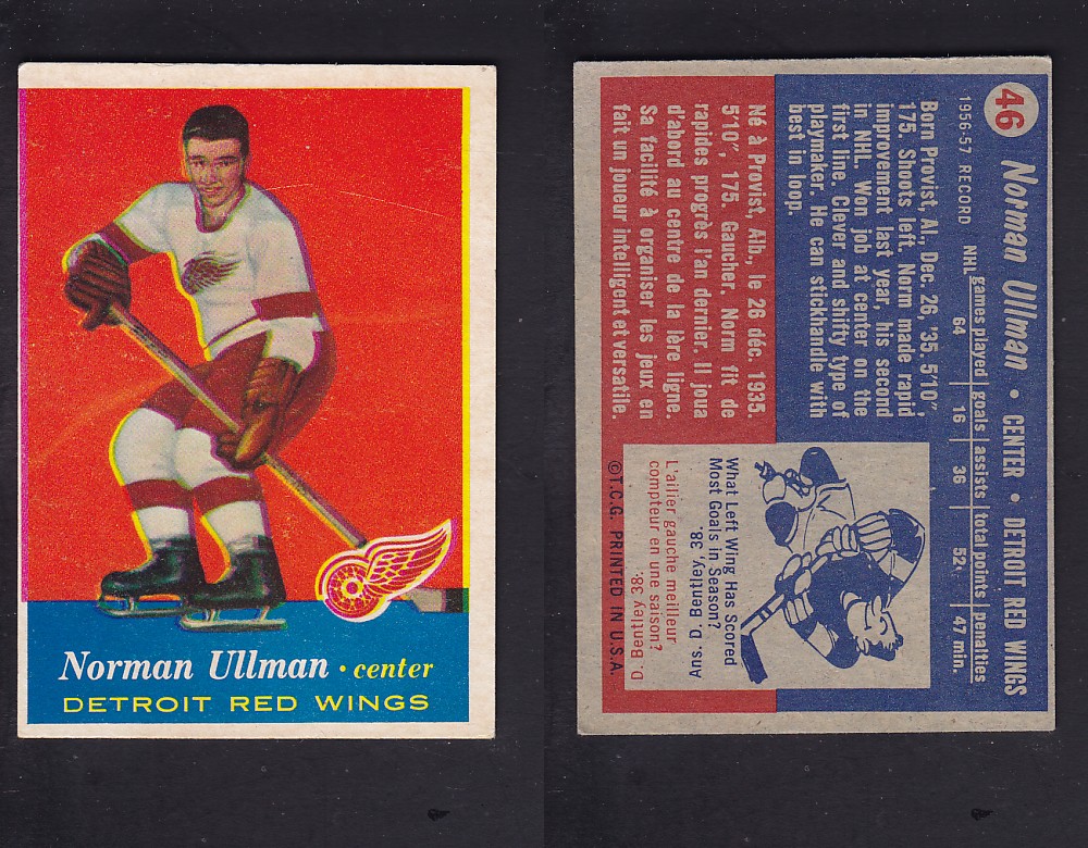 1957-58 TOPPS HOCKEY CARD #46 N. ULLMAN photo 1957-58 TOPPS HOCKEY CARD #46 N. ULLMAN photo