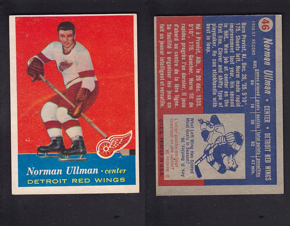 1957-58 TOPPS HOCKEY CARD #46 N. ULLMAN photo 1957-58 TOPPS HOCKEY CARD #46 N. ULLMAN photo