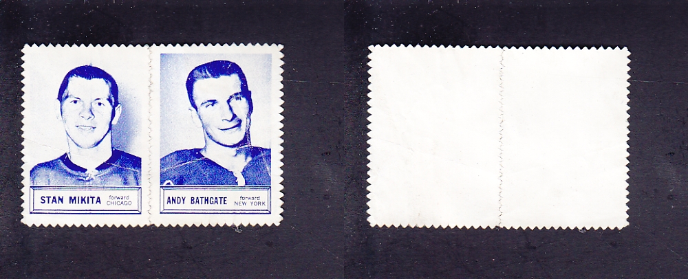1960-61 TOPPS STAMPS PAIRS MIKITA/BATHGATE photo 1960-61 TOPPS STAMPS PAIRS MIKITA/BATHGATE photo