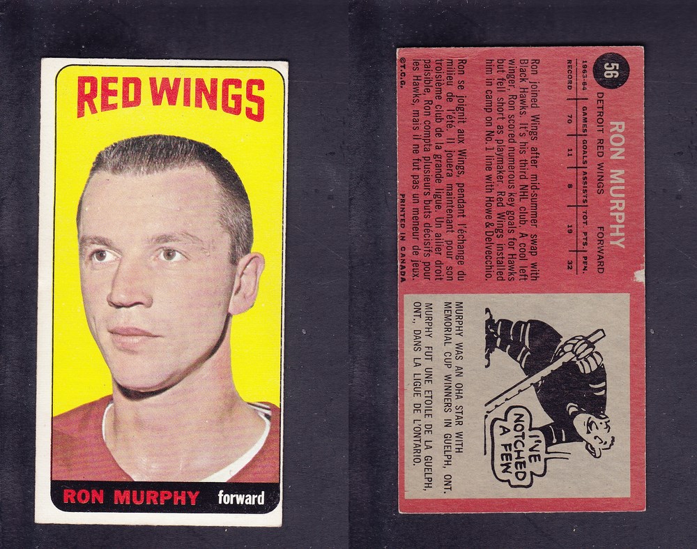 1964-65 TOPPS HOCKEY CARD #56 R. MURPHY photo 1964-65 TOPPS HOCKEY CARD #56 R. MURPHY photo