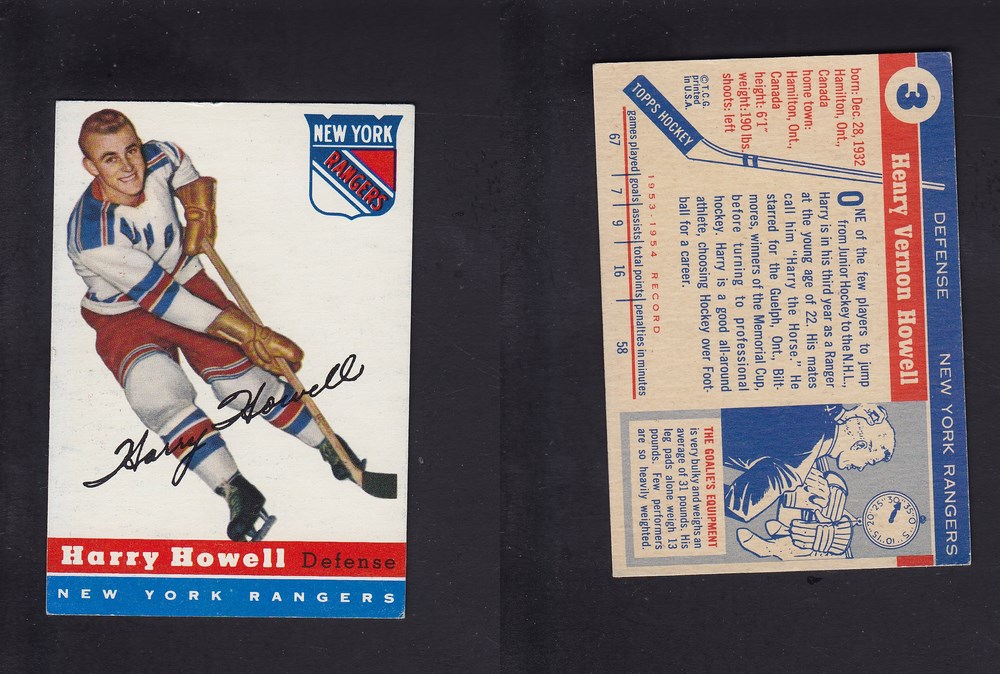 1954-55 TOPPS HOCKEY CARD #3 H. HOWELL photo 1954-55 TOPPS HOCKEY CARD #3 H. HOWELL photo