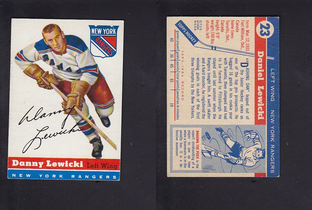 1954-55 TOPPS HOCKEY CARD #23 D. LEWICKI photo 1954-55 TOPPS HOCKEY CARD #23 D. LEWICKI photo