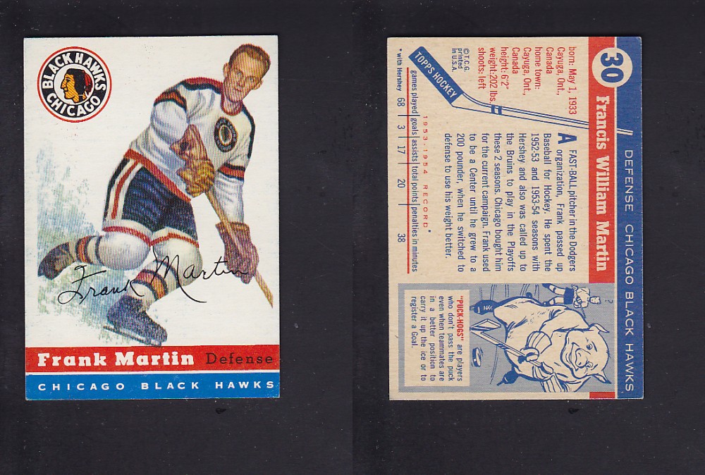 1954-55 TOPPS HOCKEY CARD #30 F. MARTIN photo 1954-55 TOPPS HOCKEY CARD #30 F. MARTIN photo