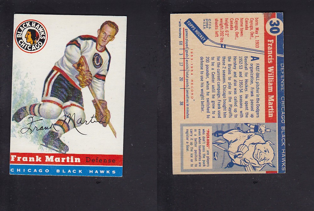 1954-55 TOPPS HOCKEY CARD #30 F. MARTIN photo 1954-55 TOPPS HOCKEY CARD #30 F. MARTIN photo