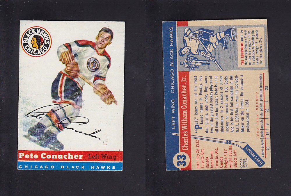 1954-55 TOPPS HOCKEY CARD #33 C. CONACHER photo 1954-55 TOPPS HOCKEY CARD #33 C. CONACHER photo