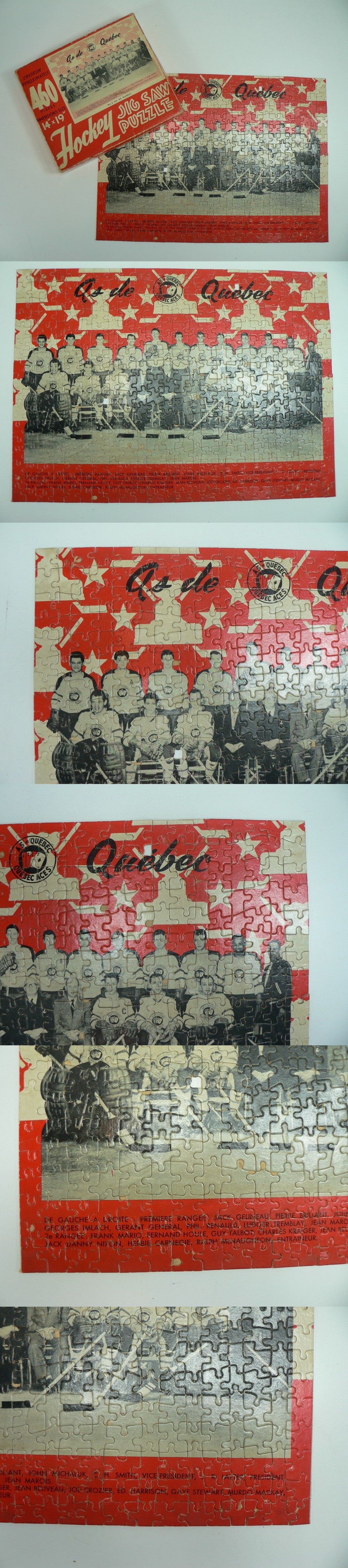 1952-53 JIGSAW QUEBEC ACES PUZZLE & BOX photo