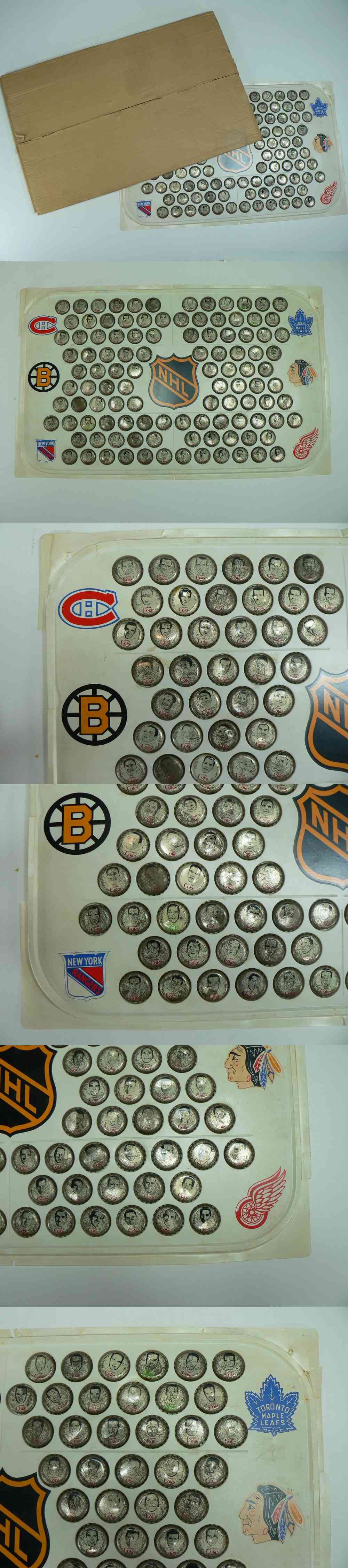 1964-65 COCA-COLA NHL CAPS FULL SET 108/108 WITH PLASTIC RINK & BOX photo