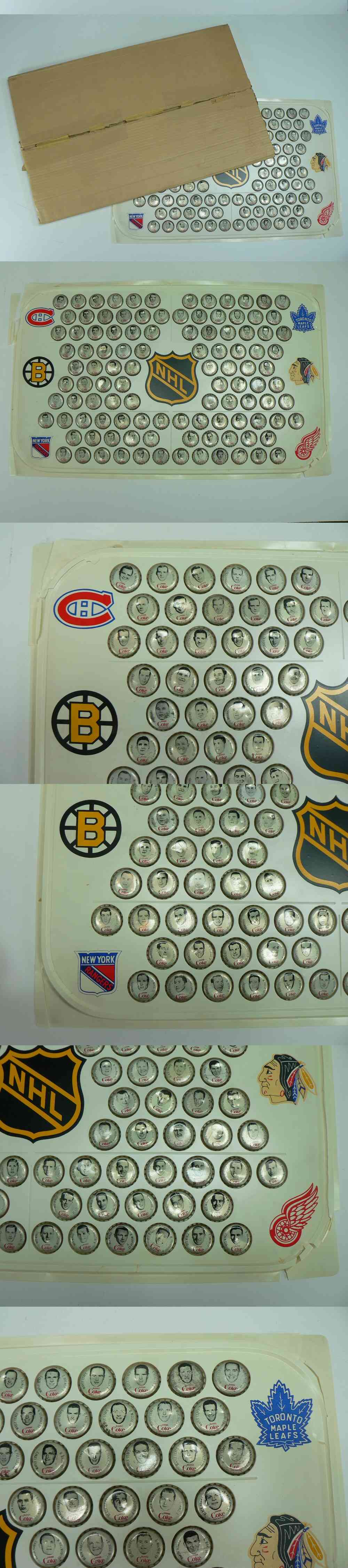 1964-65 COCA-COLA NHL CAPS FULL SET 108/108 WITH PLASTIC RINK & BOX photo