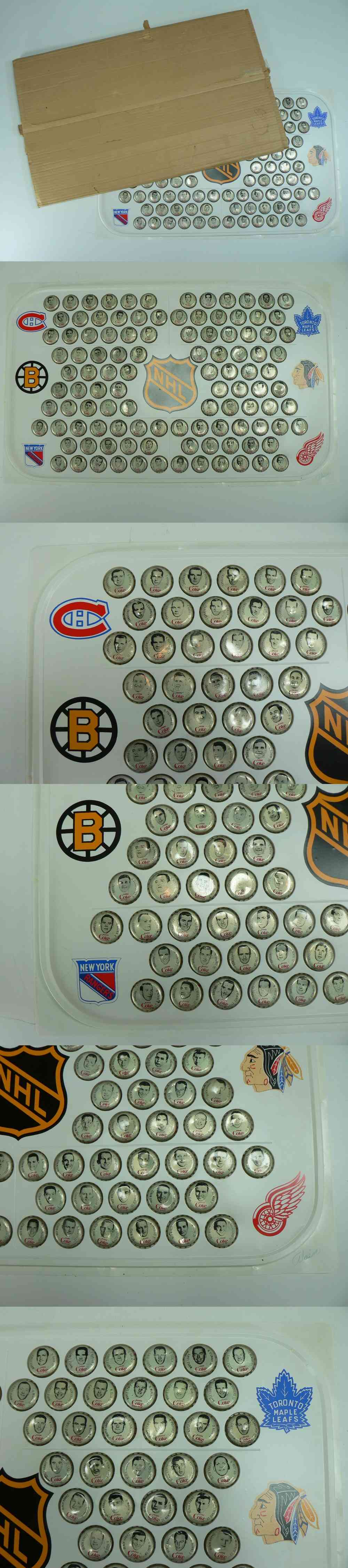 1964-65 COCA-COLA NHL CAPS FULL SET 108/108 WITH PLASTIC RINK & BOX photo