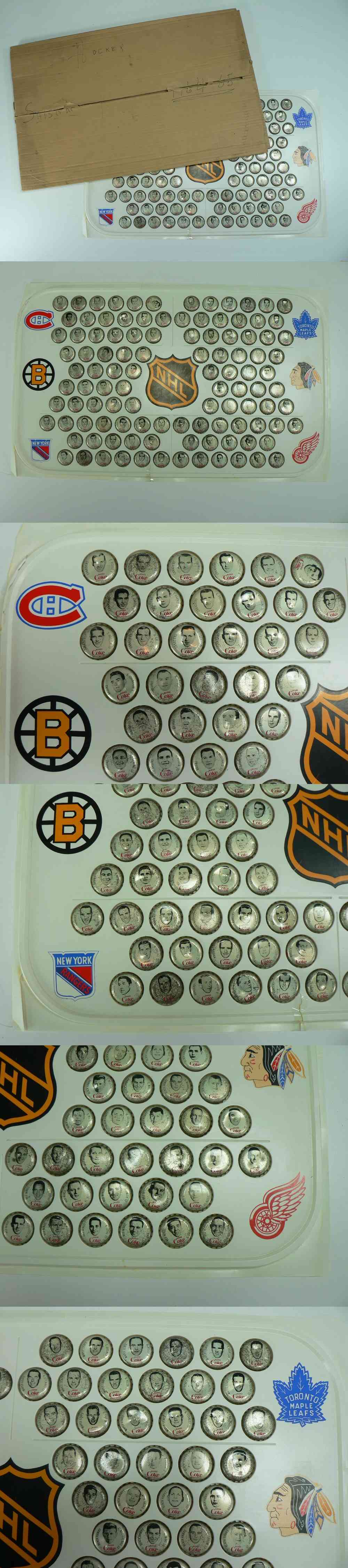 1964-65 COCA-COLA NHL CAPS FULL SET 108/108 WITH PLASTIC RINK & BOX photo