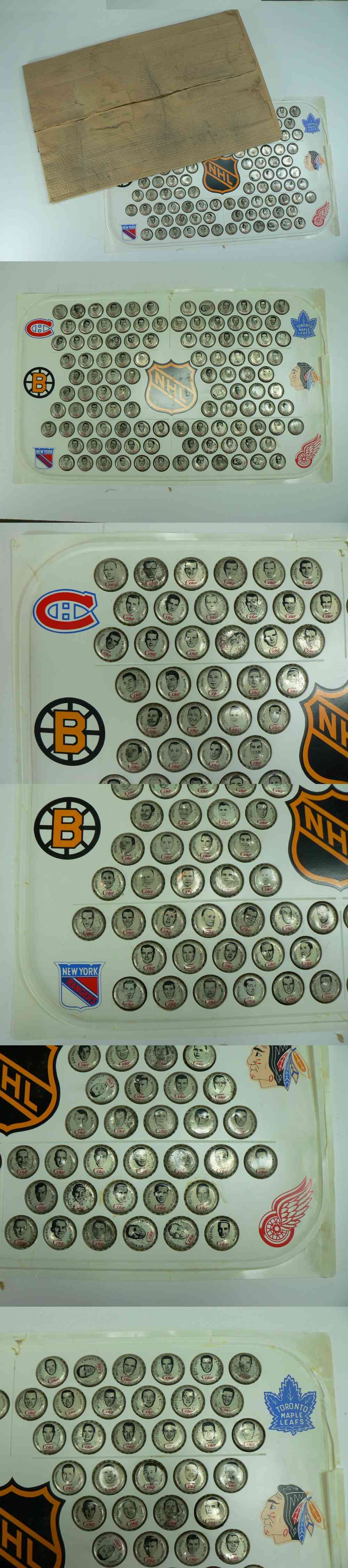 1964-65 COCA-COLA NHL CAPS FULL SET 108/108 WITH PLASTIC RINK & BOX photo