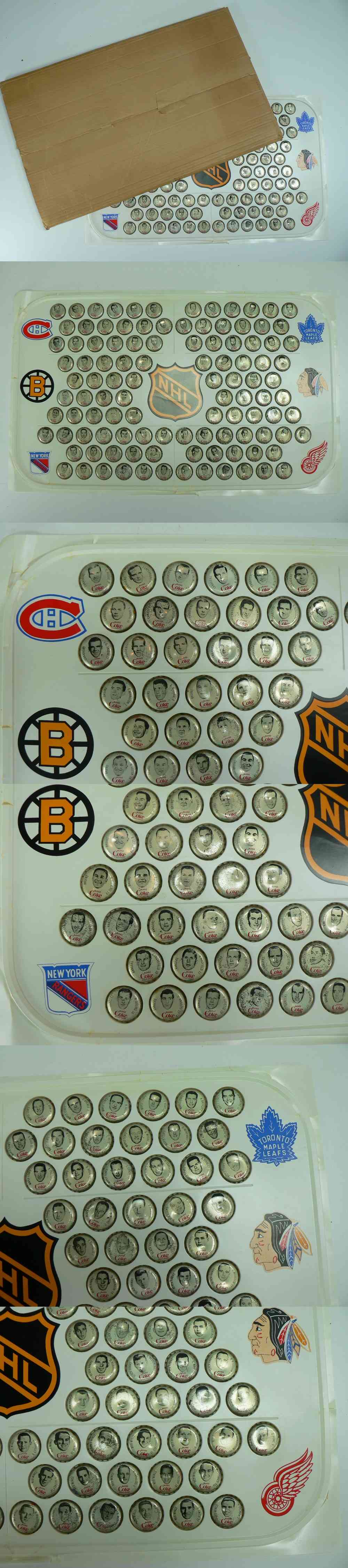 1964-65 COCA-COLA NHL CAPS FULL SET 108/108 WITH PLASTIC RINK & BOX photo