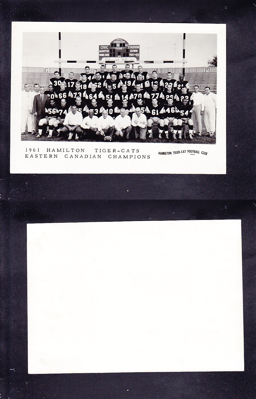 1961 CFL HAMILTON TIGER CATS TEAM PHOTO photo